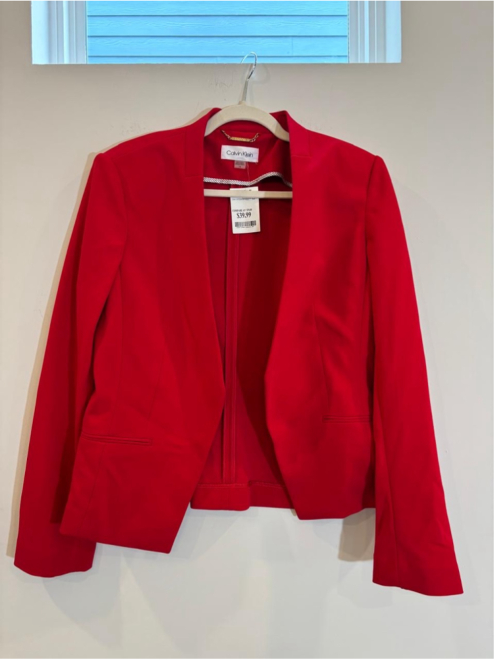 Women's Calvin Klein Red Blazer Jacket Size 14 #C75